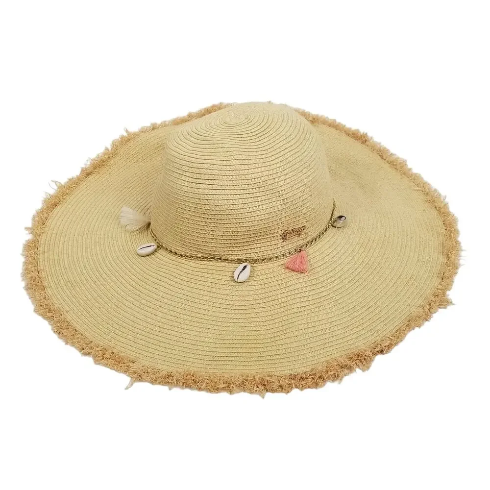 Juicy Couture Wide Brim Beach Sun Straw Hat One Size